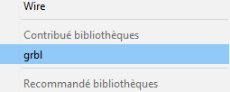Bibliothèque GRBL maintenant disponible dans ArduinoIDE